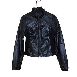 Petite Therapy Vegan ? leather Moto Motorcycle jacket Sz PS
